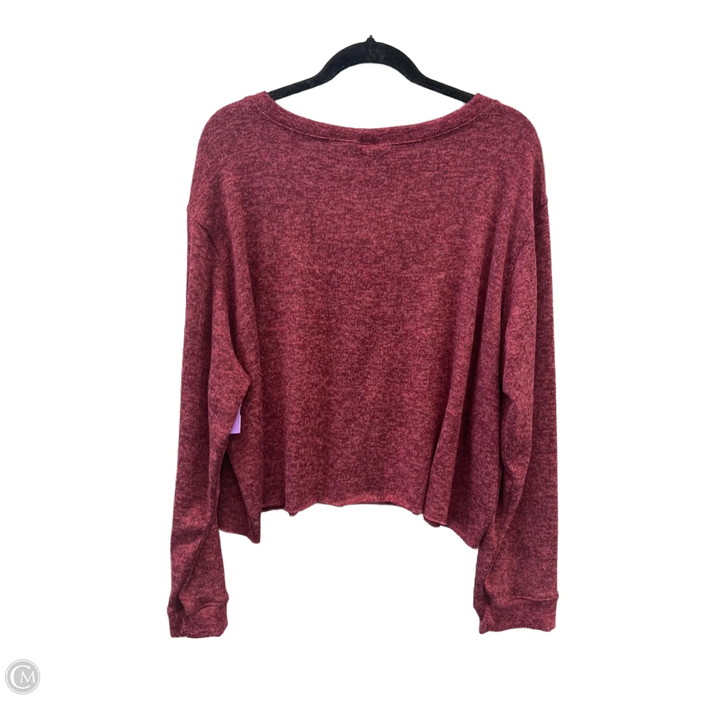 Top Long Sleeve By Agnes & Dora In Maroon, Size: 3x