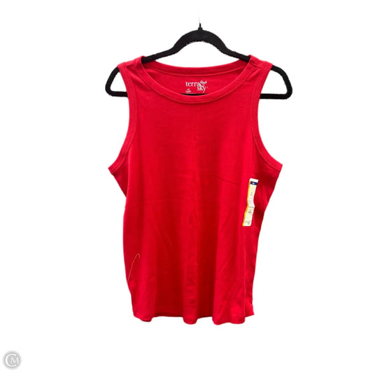 Top Sleeveless By Terra & Sky In Red, Size: Xxl