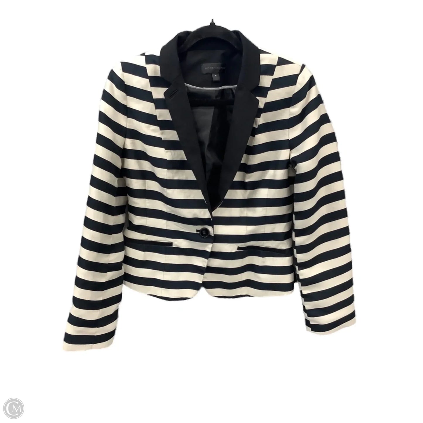 Blazer By Worthington In Striped Pattern, Size: M