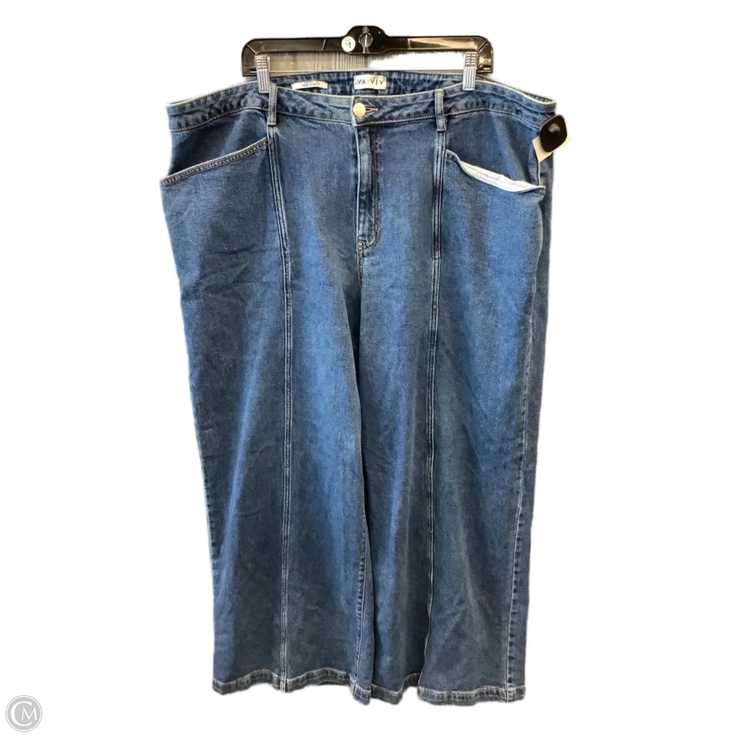 Jeans Wide Leg By Ava & Viv In Blue Denim, Size: 24