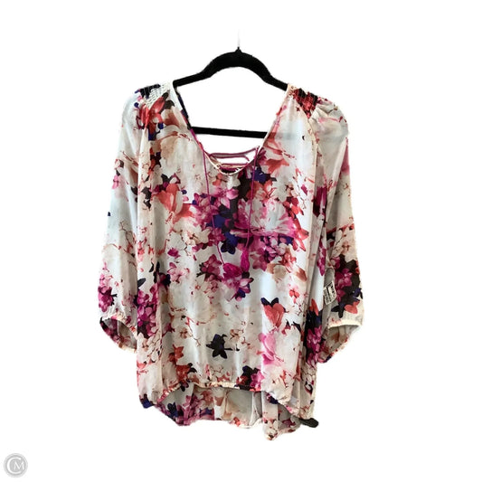 Top 3/4 Sleeve By Lane Bryant In Floral Print, Size: 4x