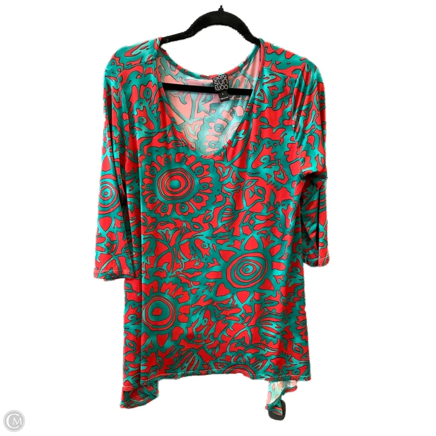 Top Long Sleeve By Clara Sun Woo In Blue & Red, Size: L