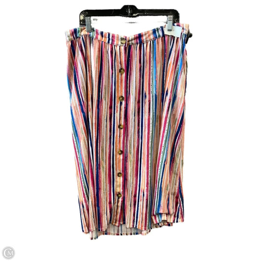 Skirt Midi By Terra & Sky In Striped Pattern, Size: 1x