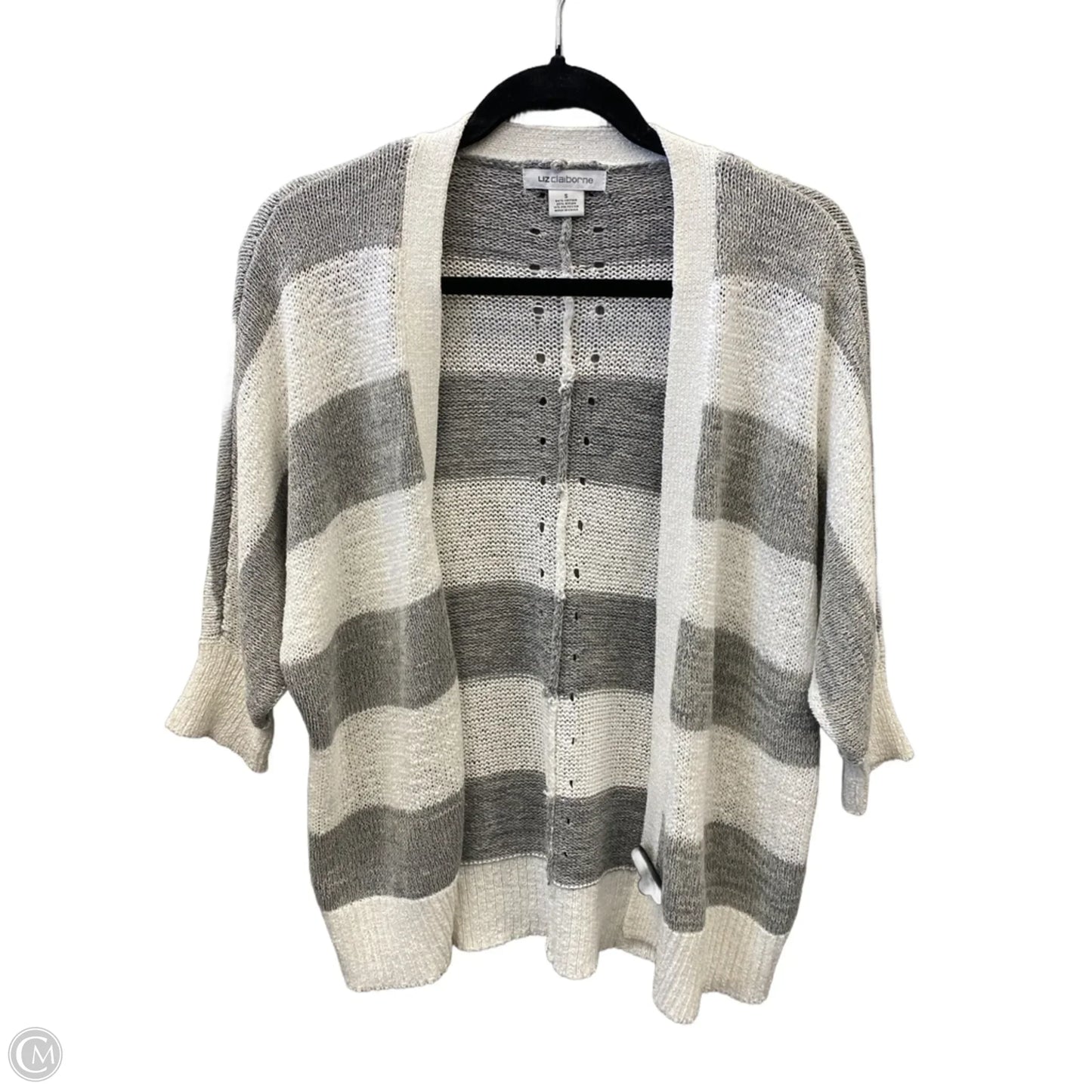 Cardigan By Liz Claiborne In Grey & White, Size: S