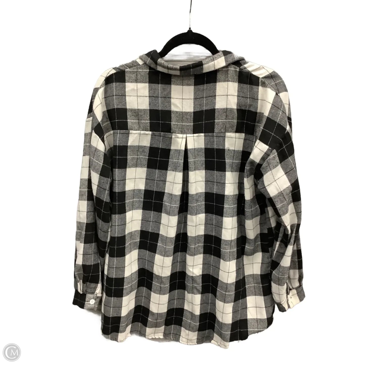 Top Long Sleeve By Shein In Black & White, Size: M
