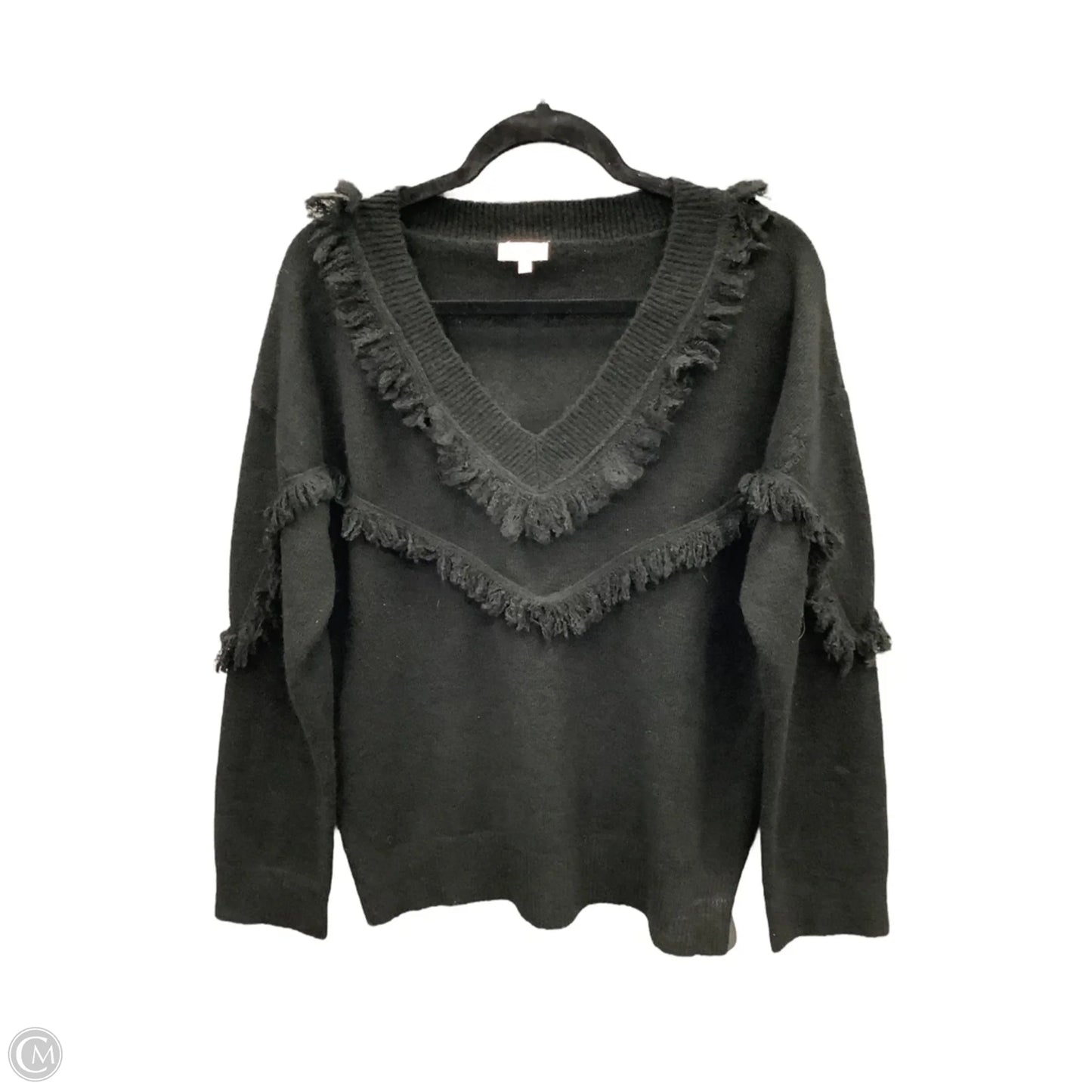 Top Long Sleeve By Hem & Thread In Black, Size: M