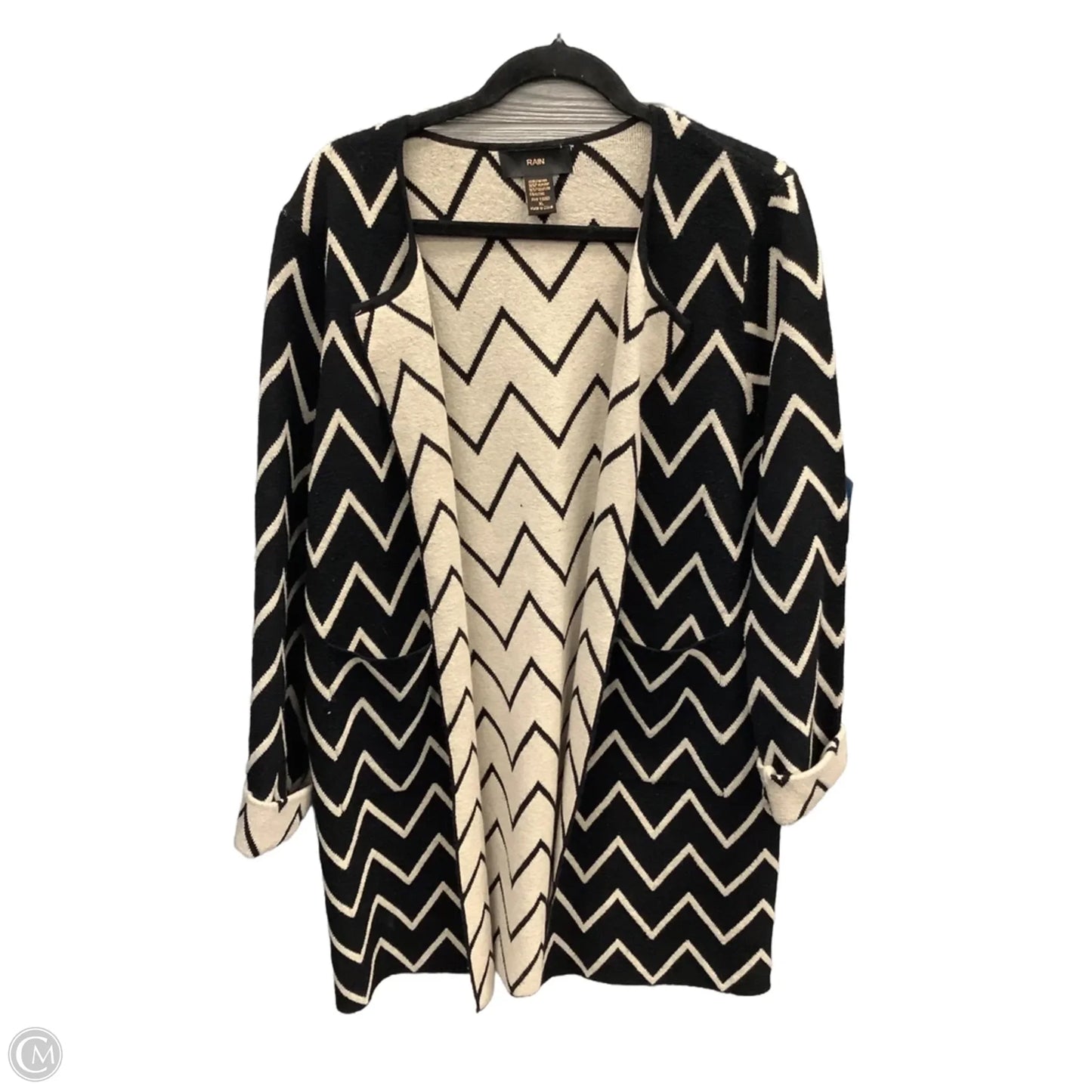 Cardigan By Clothes Mentor In Black & Tan, Size: Xl