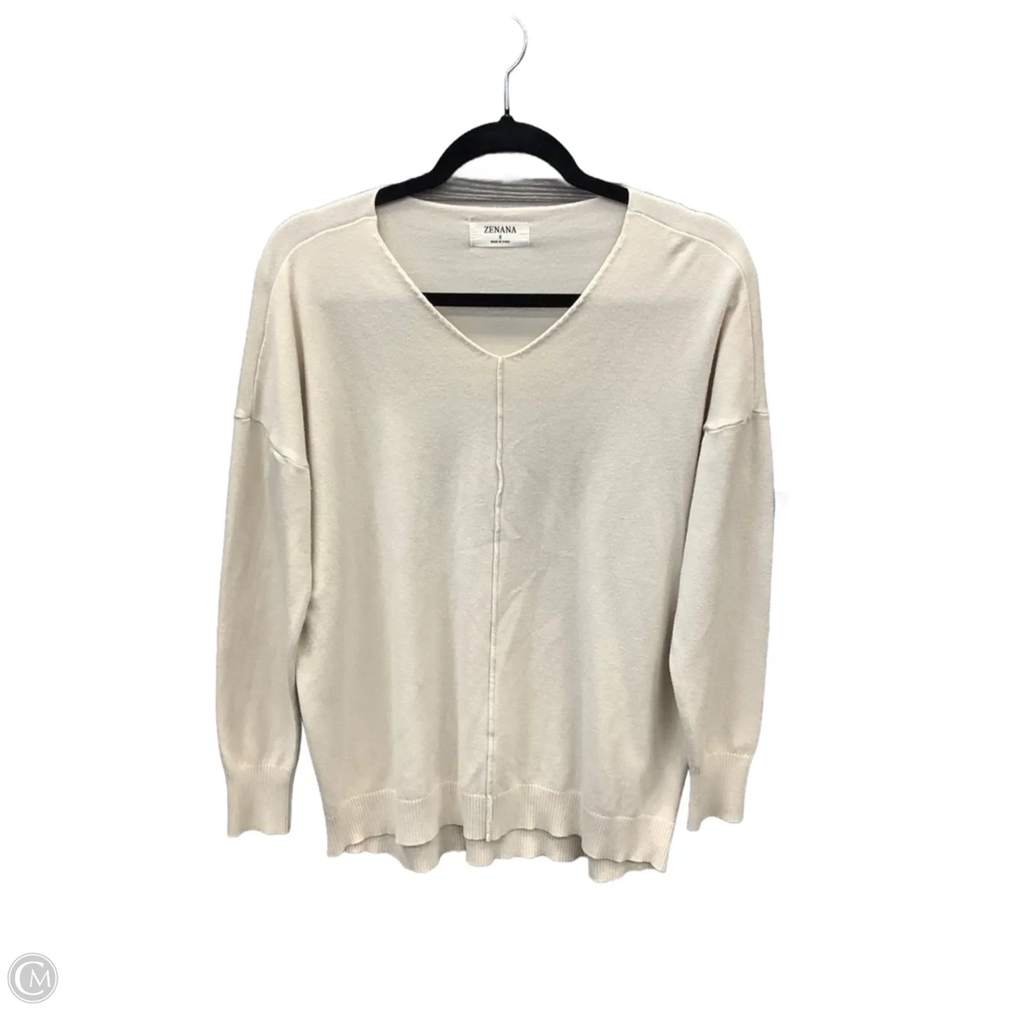 Top Long Sleeve By Zenana In White, Size: S