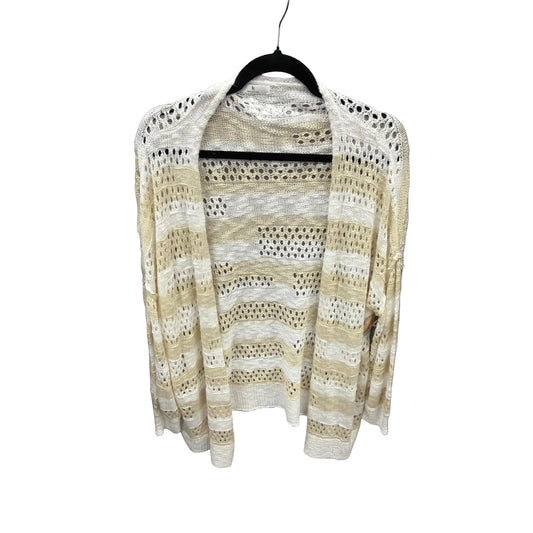 Cardigan By Clothes Mentor In White & Yellow, Size: L