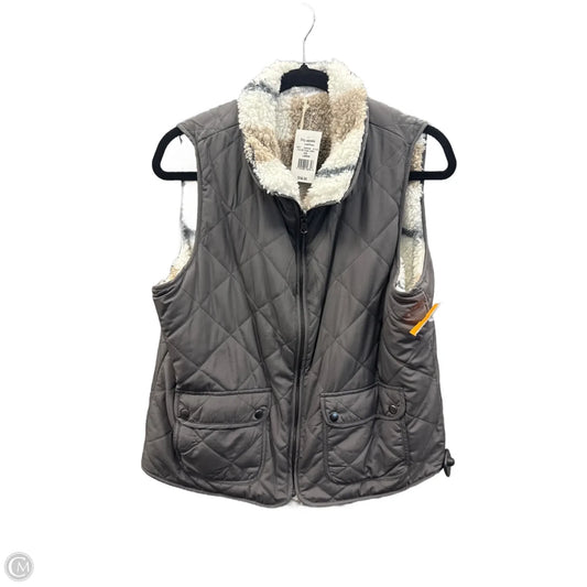 Vest Puffer & Quilted By Thread And Supply In Grey, Size: L