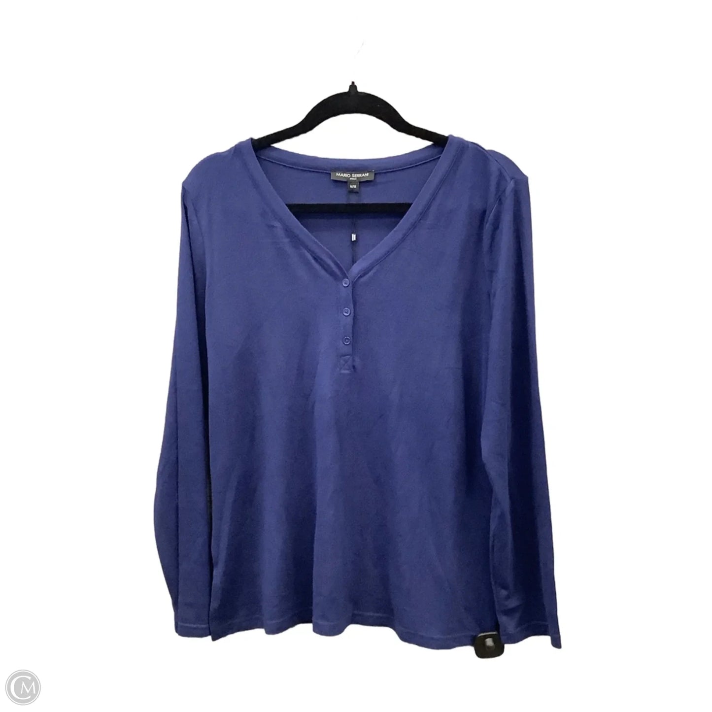Top Long Sleeve By Mario Serrani In Blue, Size: M