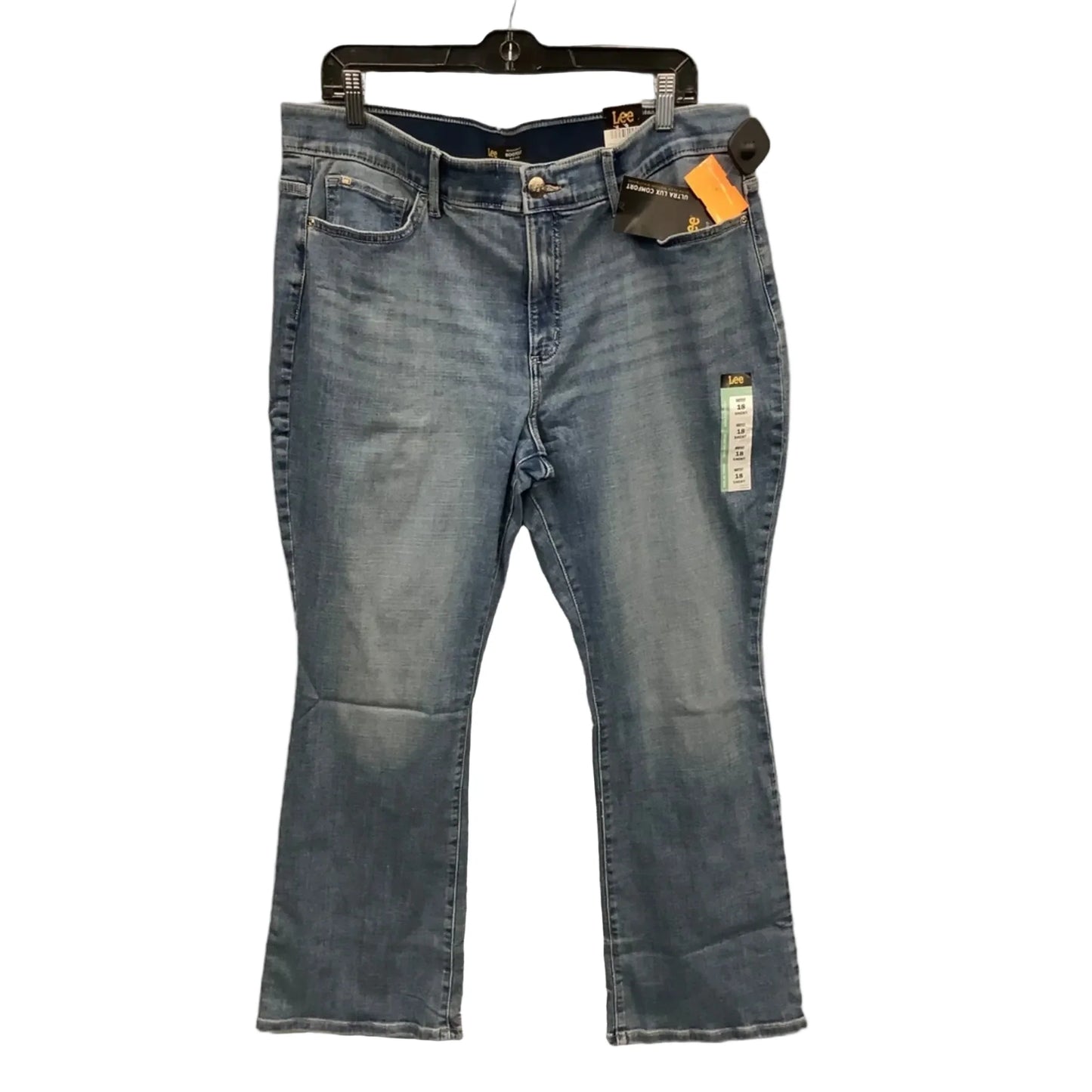 Jeans Boot Cut By Lee In Blue Denim, Size: 18S