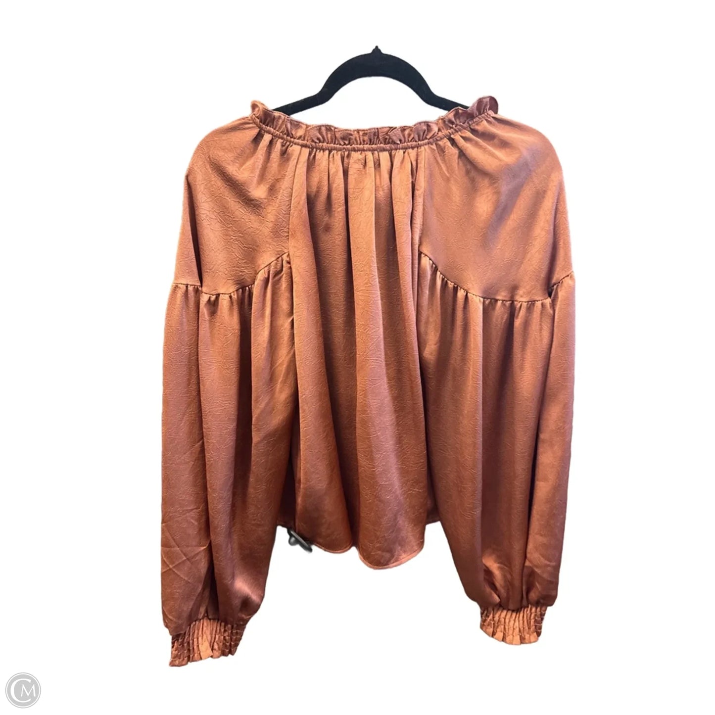 Top Long Sleeve By Blu Pepper In Bronze, Size: M