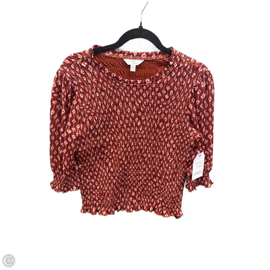 Top Long Sleeve By Time And Tru In Orange, Size: M