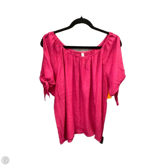 Top Short Sleeve By Perseption Concept In Pink, Size: Xl