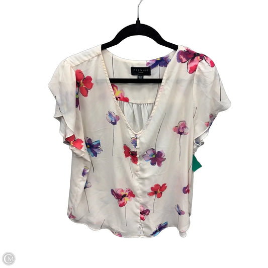 Top Short Sleeve By Premise In Floral Print, Size: 1x