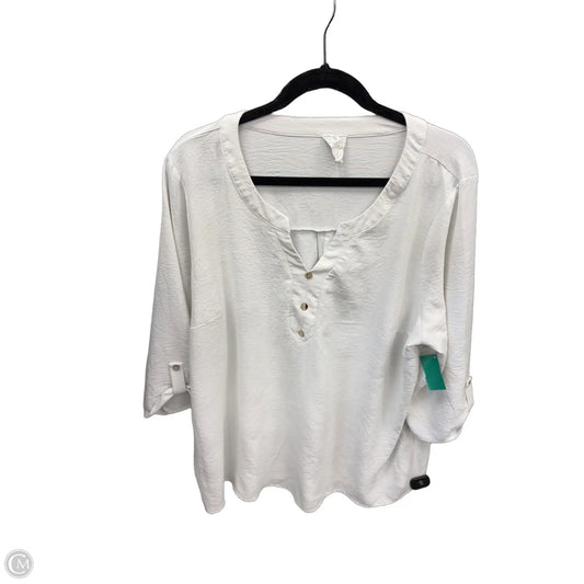 Top Short Sleeve By Naif In White, Size: 2x