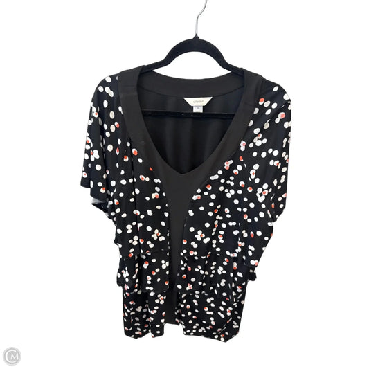 Top Short Sleeve By Cj Banks In Black, Size: 2x