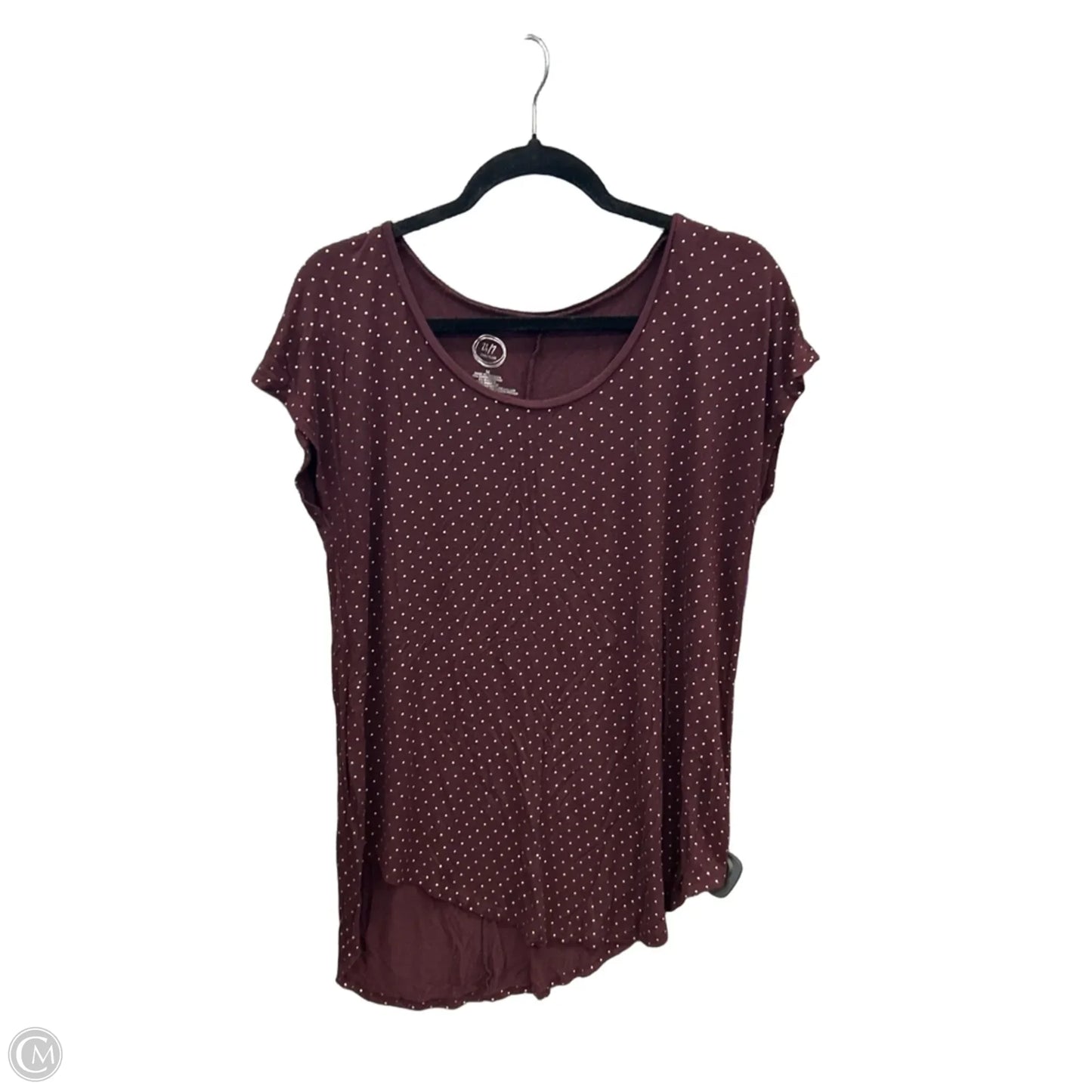 Top Short Sleeve By Maurices In Maroon, Size: M