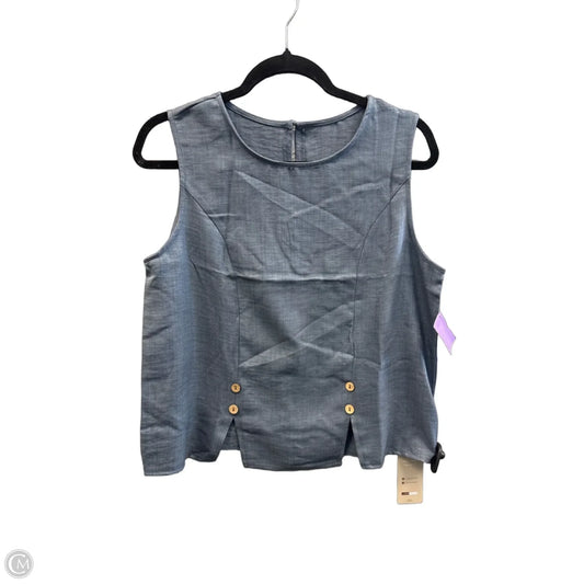 Top Sleeveless By Emery Rose In Blue, Size: L