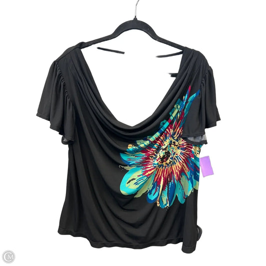 Top Short Sleeve By Notations In Black, Size: 2x
