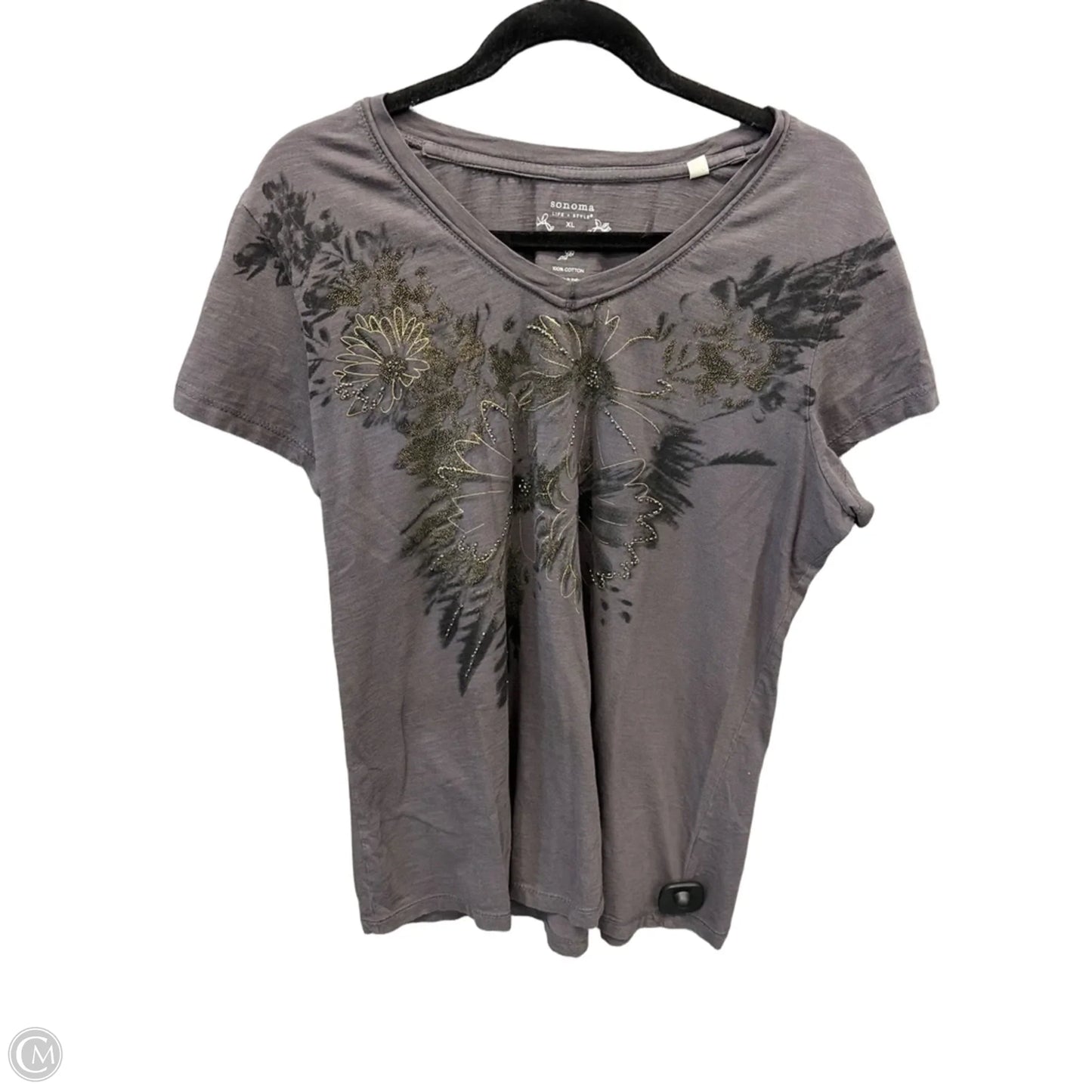 Top Short Sleeve By Sonoma In Grey, Size: Xl