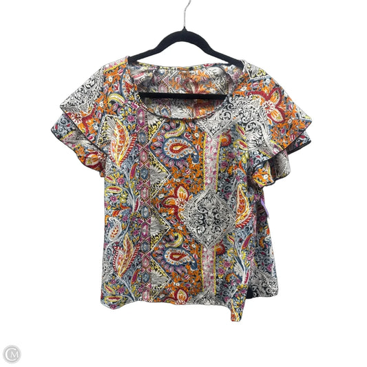Top Short Sleeve By Shein In Multi-colored, Size: Xl