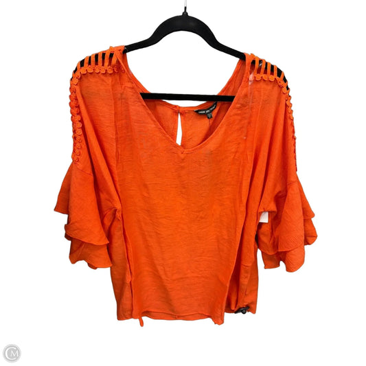 Top Short Sleeve By Unique Spectrum In Orange, Size: 3x