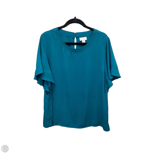 Top Short Sleeve By Liz Claiborne In Blue, Size: Xl