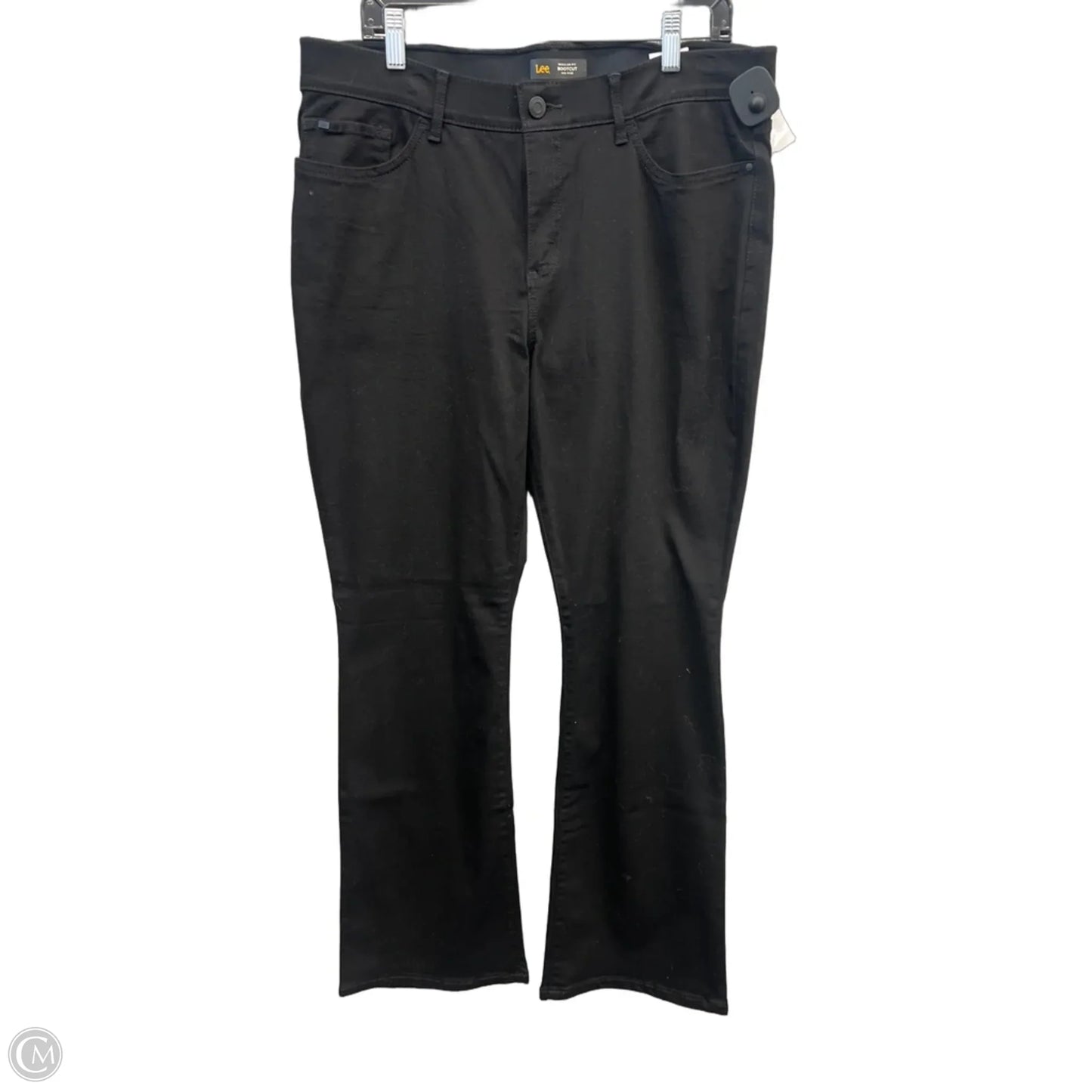 Jeans Boot Cut By Lee In Black Denim, Size: 16