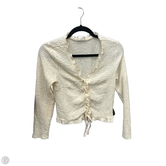 Top Long Sleeve By Allie Rose In Beige, Size: M