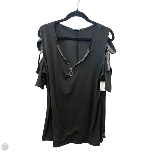 Top Short Sleeve By Sheilay In Black, Size: 3x