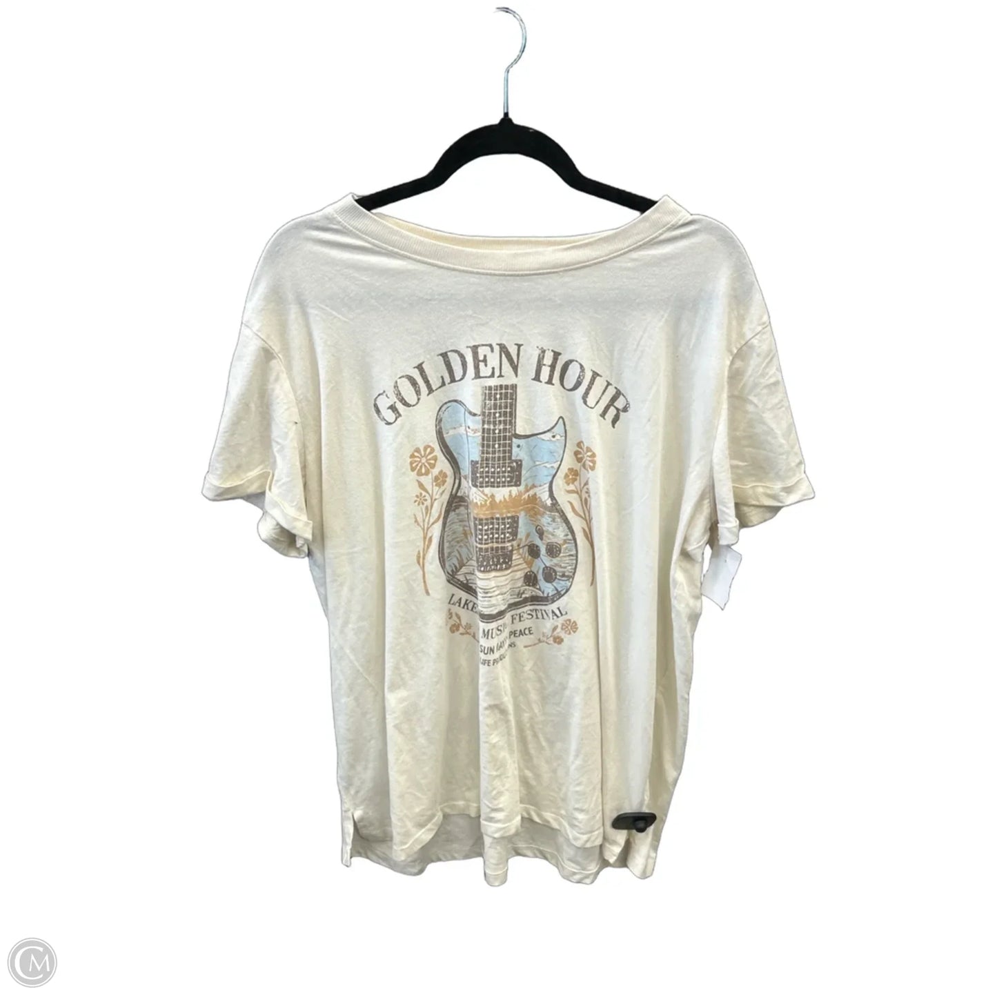 Top Short Sleeve By Maurices In Beige, Size: L