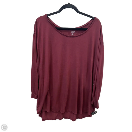 Top Long Sleeve By Ana In Maroon, Size: 2x