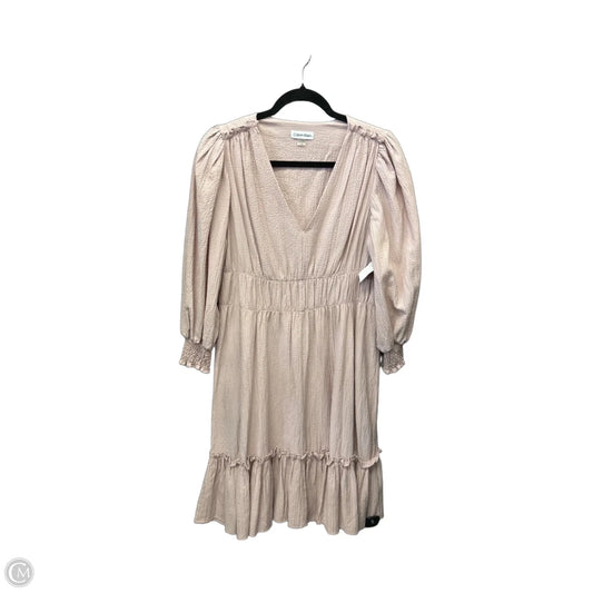 Dress Casual Midi By Calvin Klein In Pink, Size: M