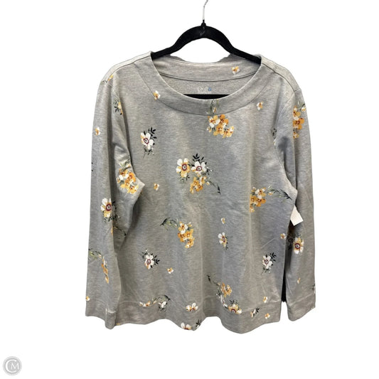 Top Long Sleeve By Croft And Barrow In Grey, Size: Xxl