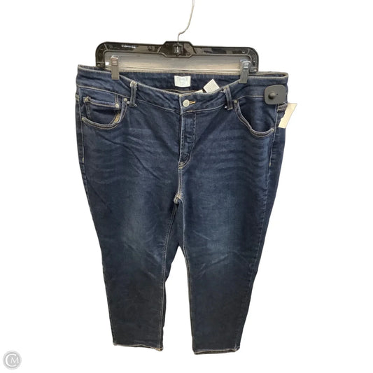 Jeans Straight By Time And Tru In Blue Denim, Size: 18