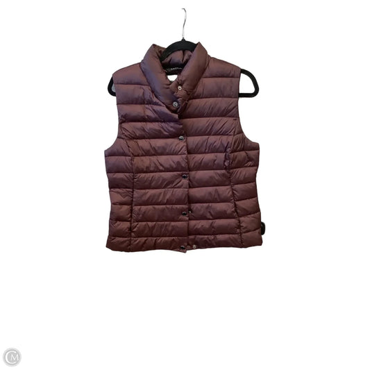 Vest Puffer & Quilted By Tahari In Maroon, Size: M