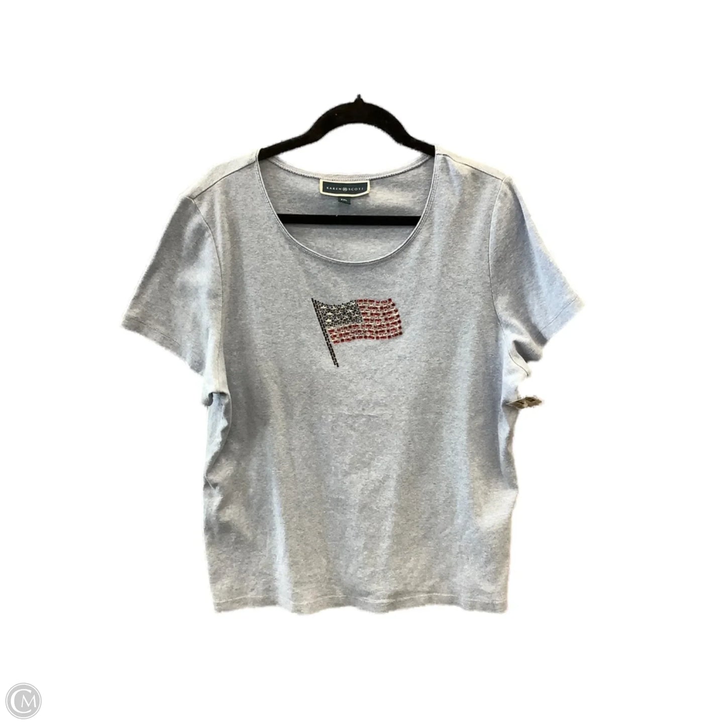 Top Short Sleeve By Karen Scott In Blue, Size: Xxl