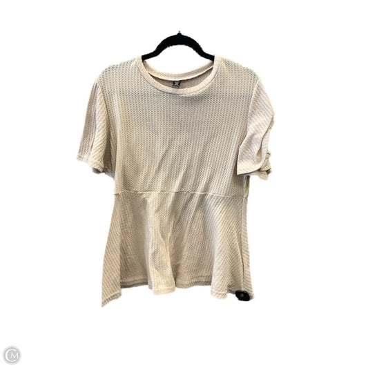 Top Short Sleeve By Shein In Beige, Size: 2x