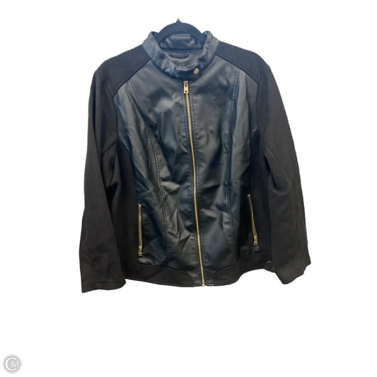 Jacket Leather By Marc New York In Black, Size: 2x