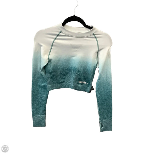 Athletic Top Long Sleeve Collar By Gym Shark In Blue, Size: L