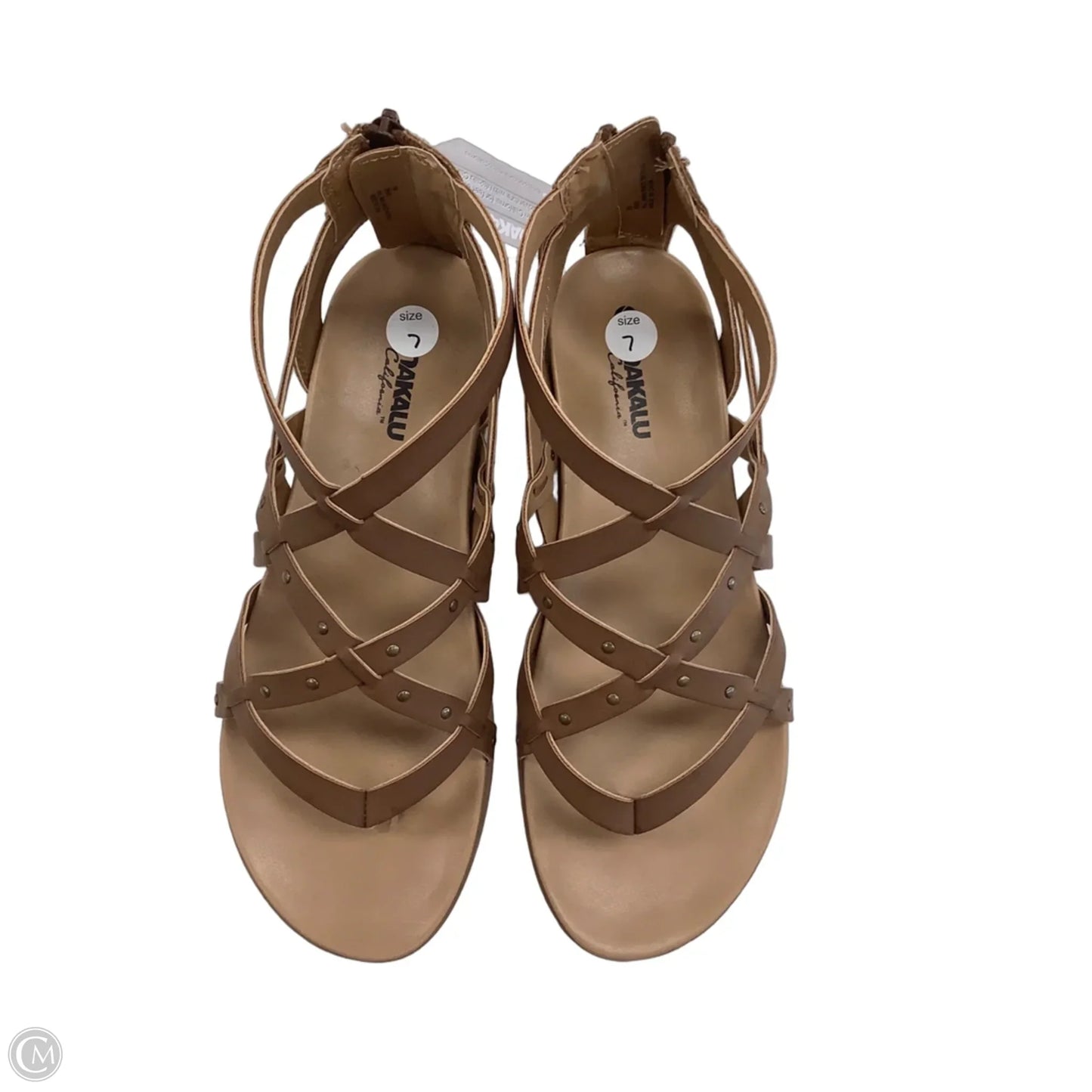 Sandals Flats By Clothes Mentor In Beige, Size: 7