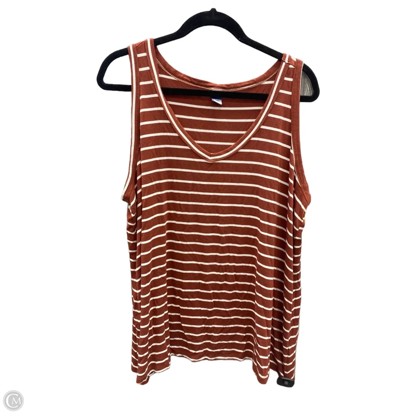 Top Sleeveless By Old Navy In Red & White, Size: 2x