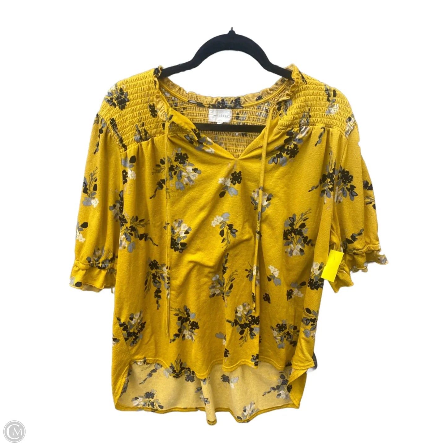 Blouse Short Sleeve By Melloday In Yellow, Size: 2x