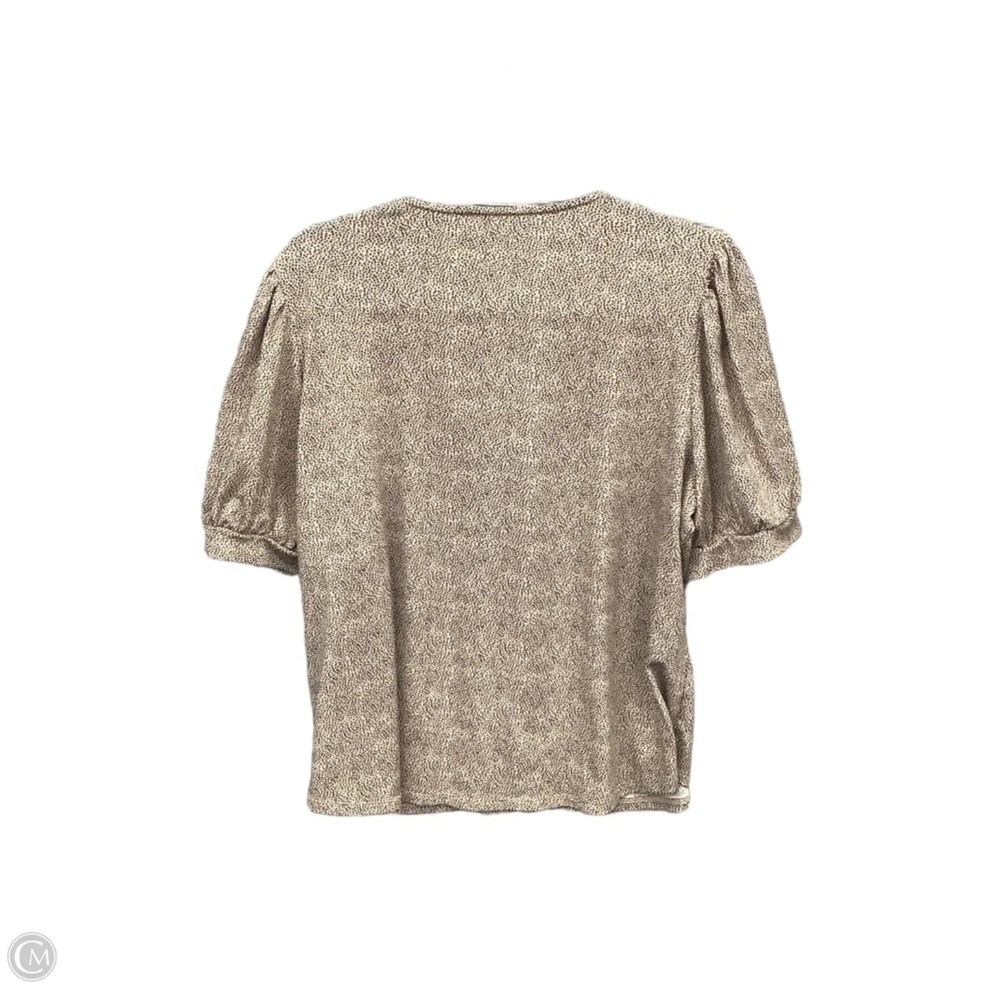 Top Short Sleeve By Adrianna Papell In Tan, Size: L