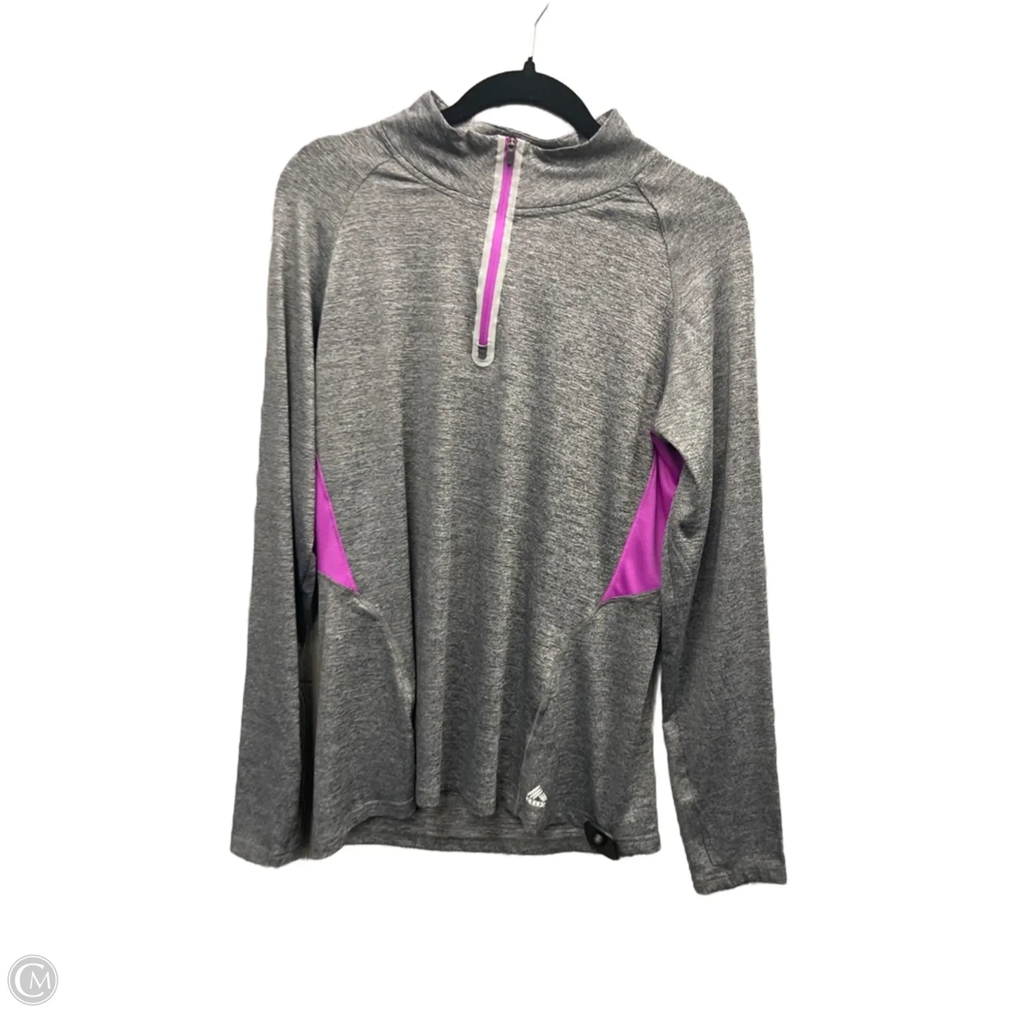 Athletic Top Long Sleeve Collar By Rbx In Grey, Size: Xl