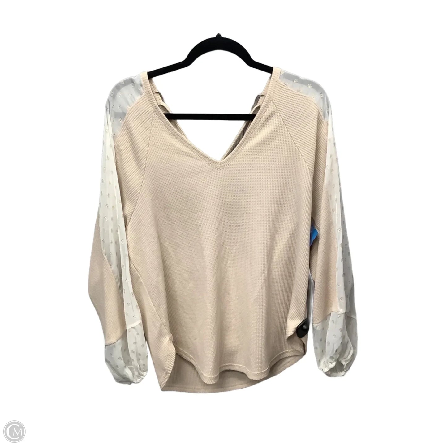 Top Long Sleeve By Daytrip In Tan, Size: M