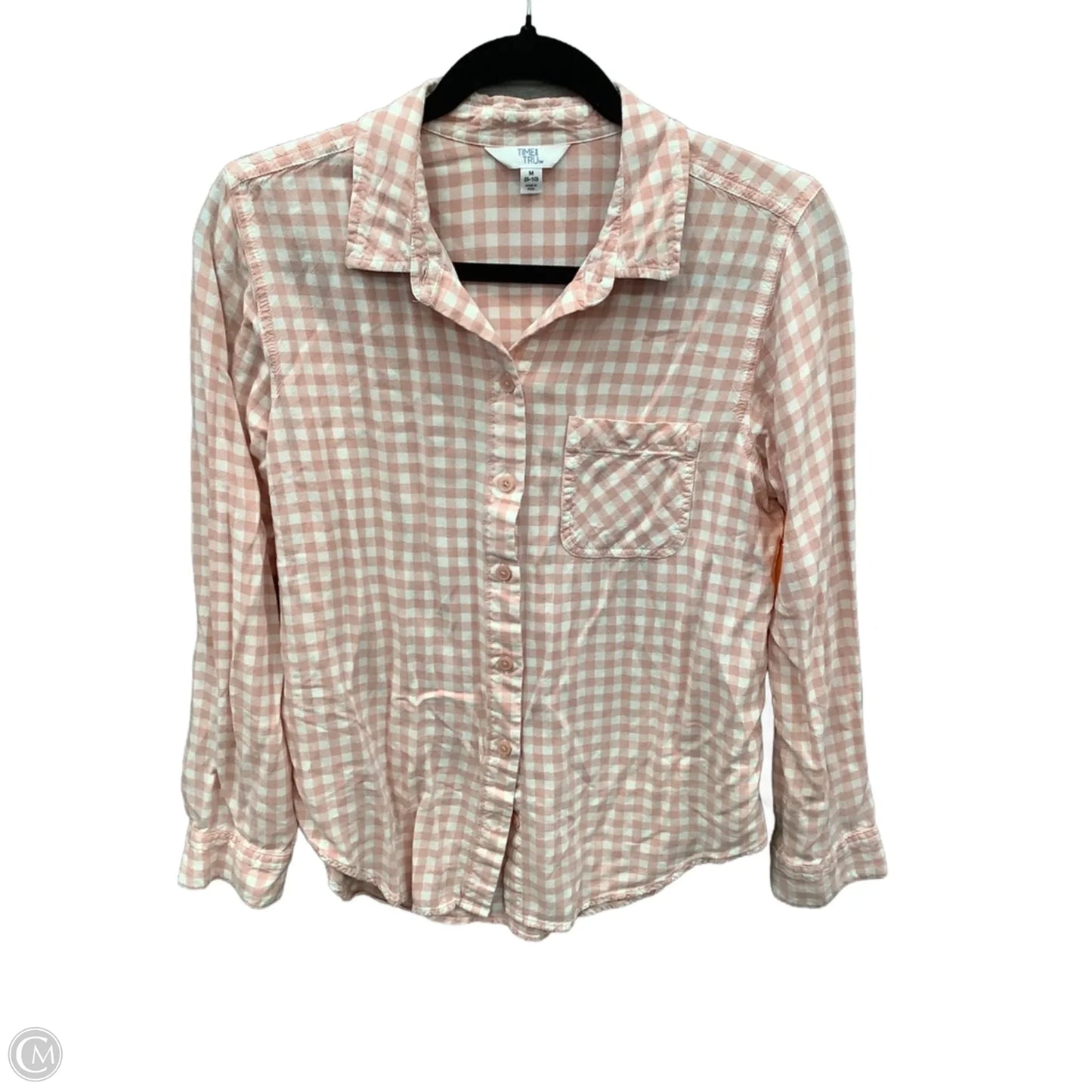 Top Long Sleeve By Time And Tru In Pink, Size: M