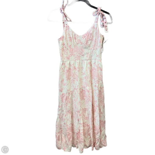Dress Casual Maxi By Francesca's In Pink & White, Size: S